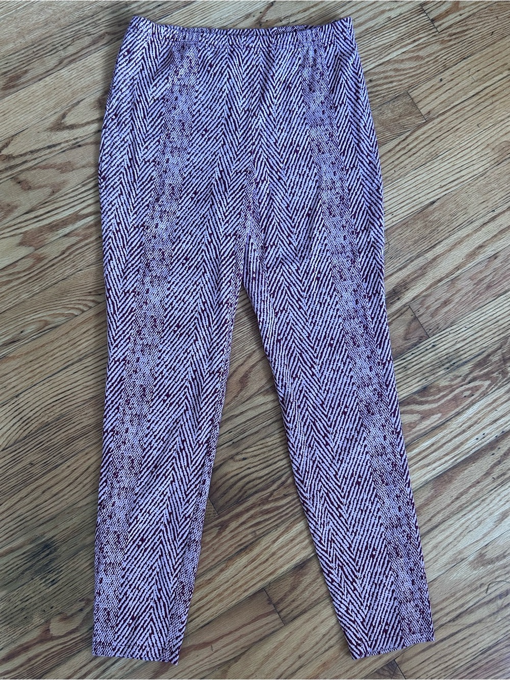 Free People Maroon, Zebra Patterned Slim Ankle Dress Pants